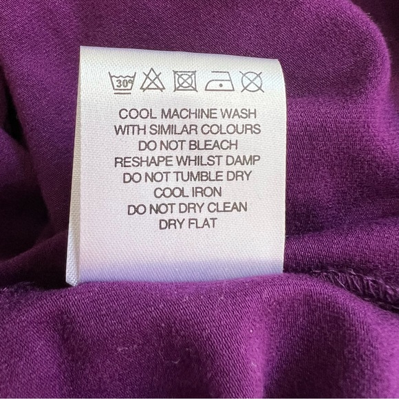 PURE COLLECTION Faux Wrap Dress Purple Stretch 4 - Picture 7 of 7